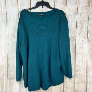 Lane Bryant Womens 3/4 Sleeve Sweater Teal 22/24
